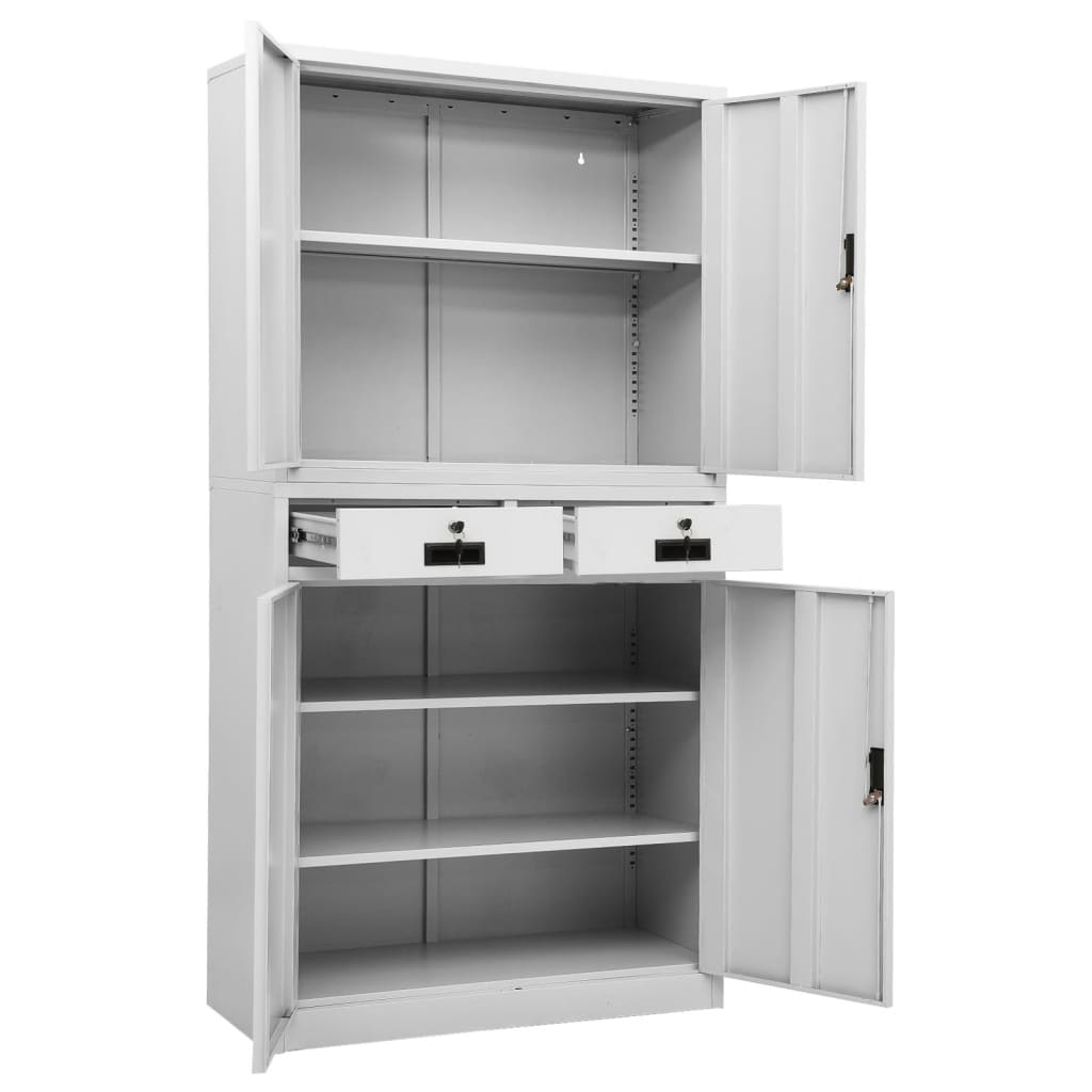 Büroschrank Hellgrau 90x40x180 cm Stahl