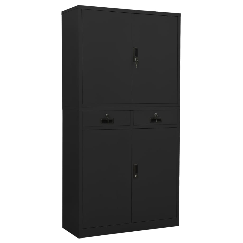 Büroschrank Anthrazit 90x40x180 cm Stahl