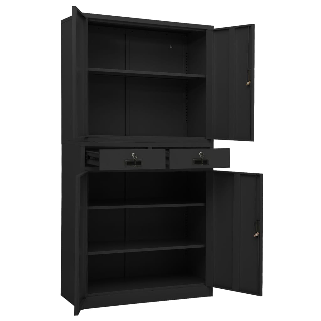 Büroschrank Anthrazit 90x40x180 cm Stahl