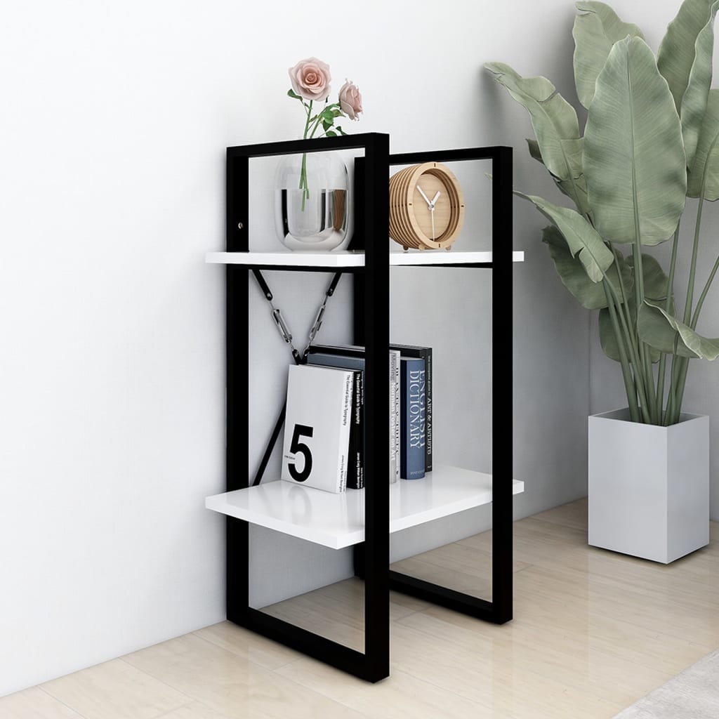 Bookcase 2 Compartments White 40x30x70 cm Wood Material