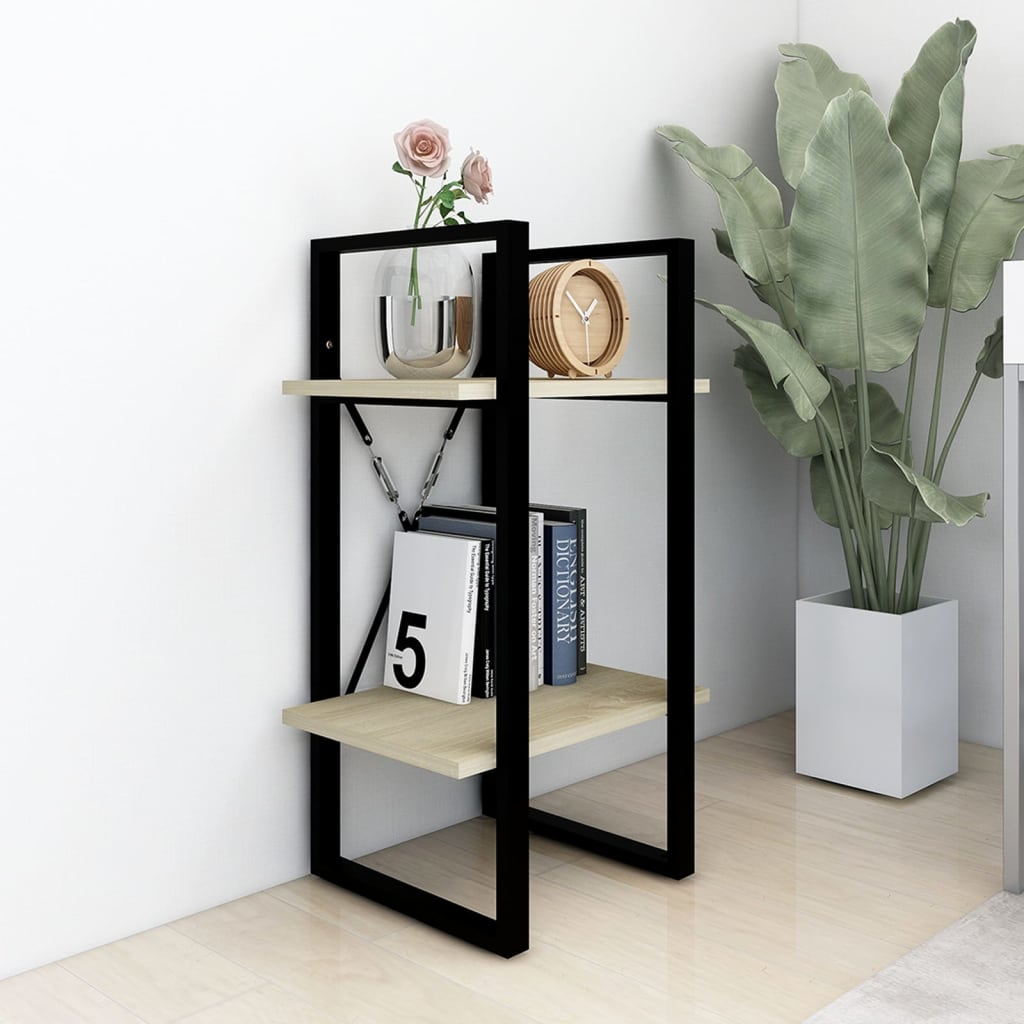 Bookcase 2 compartments Sonoma oak 40x30x70 cm wood material