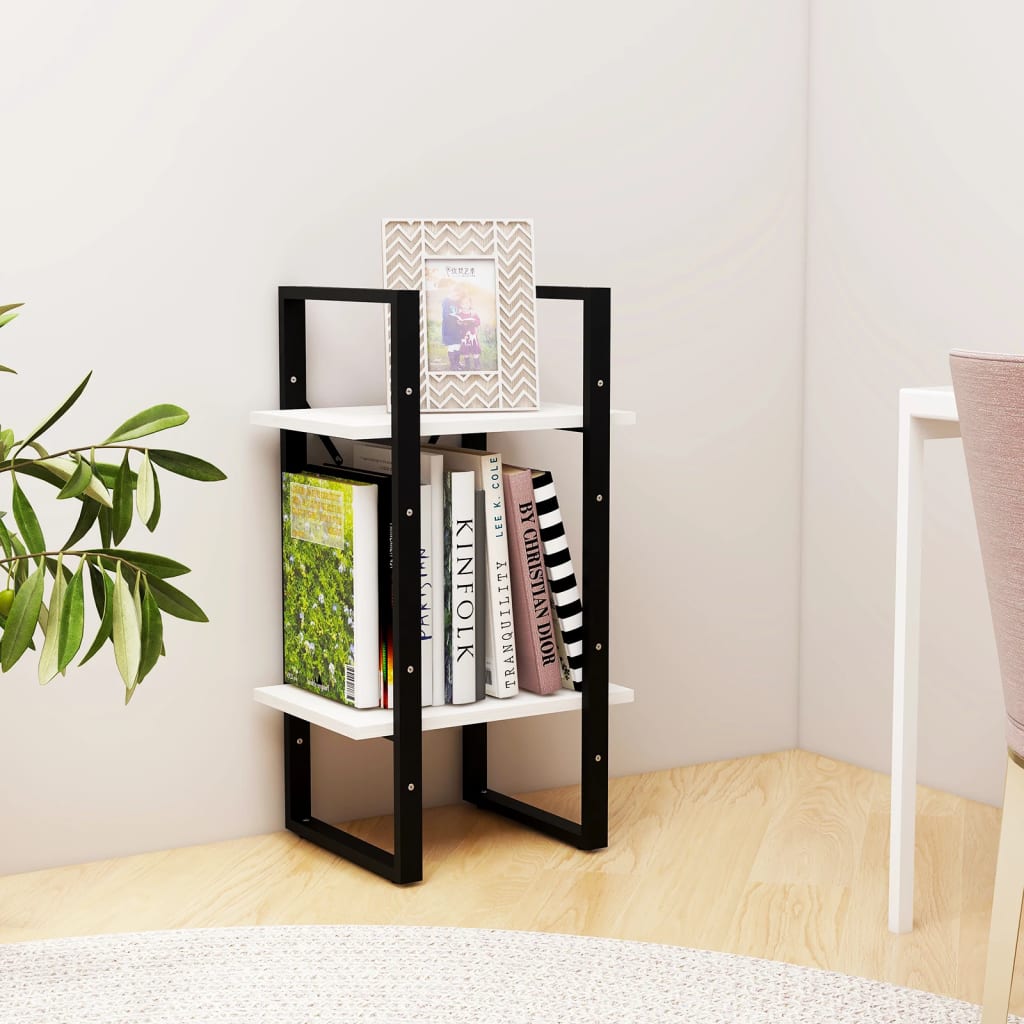 Bookcase 2 Shelves White 40x30x70 cm Solid Pine