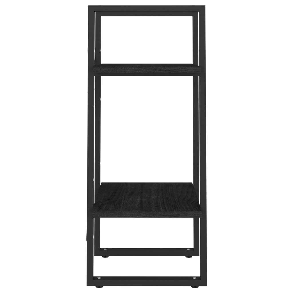 Bookcase 2 Shelves Black 40x30x70 cm Solid Pine