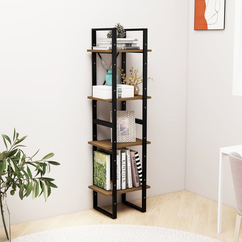 Bookcase 4 compartments 40x30x140 cm solid pine wood