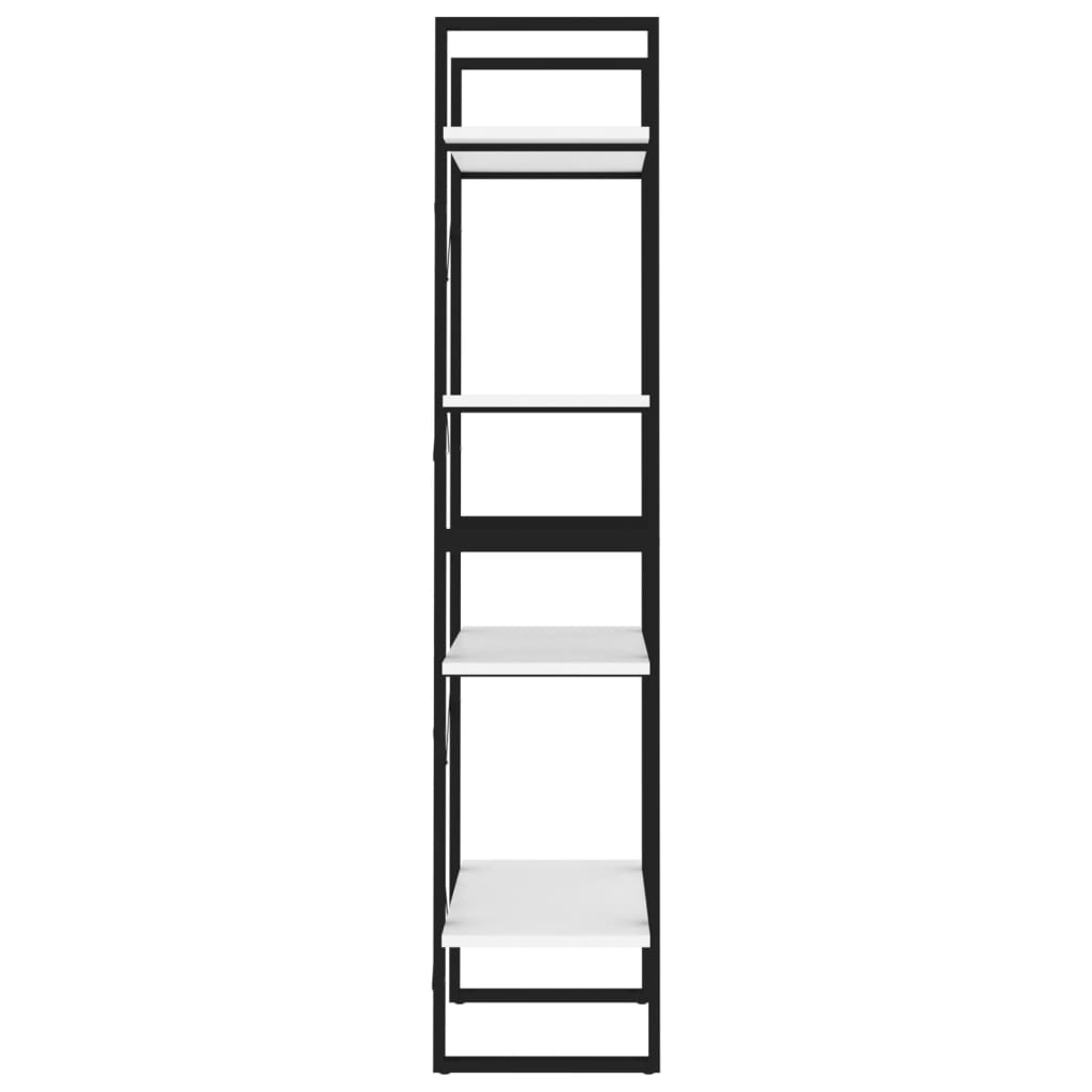 Bookcase 4 Compartments White 60x30x140 cm Wood Material