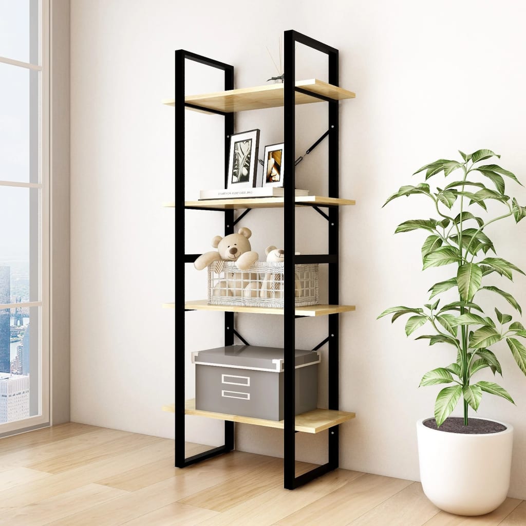 Bookcase 4 shelves 60x30x140 cm solid pine wood