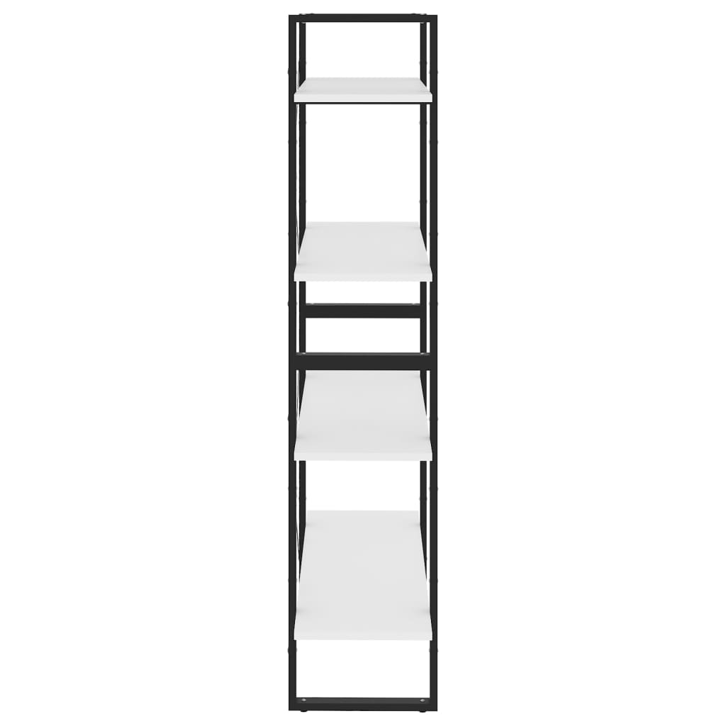 Bookcase 4 Compartments White 80x30x140 cm Wood Material