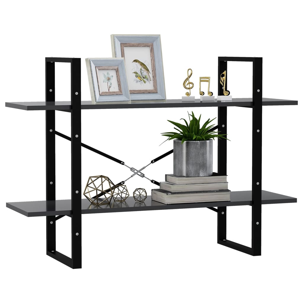 Bookcase 2 Compartments Grey 100x30x70 cm Wood Material