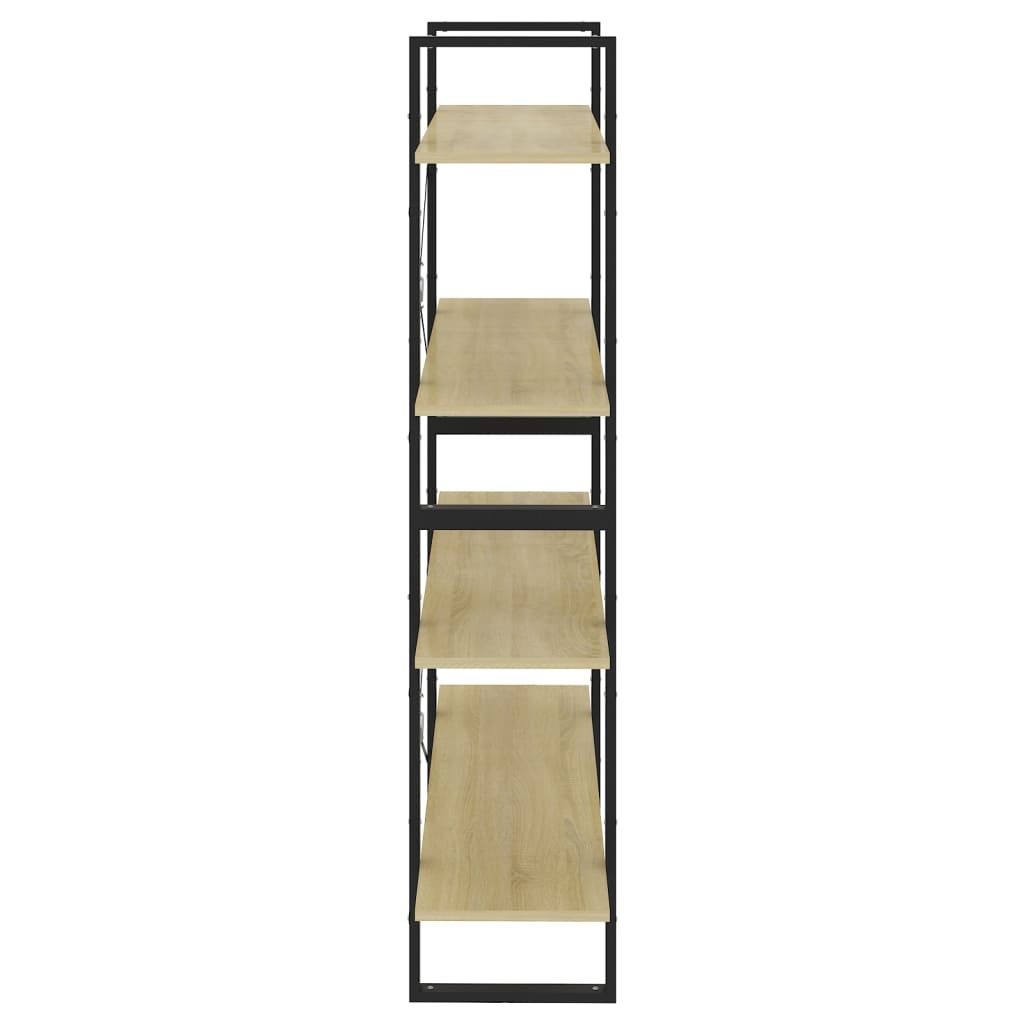 Bookcase 4 compartments Sonoma oak 100x30x140 cm wood material