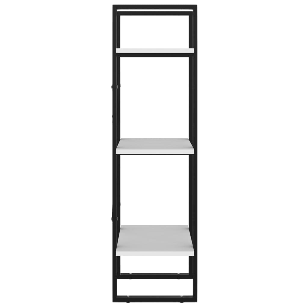 Bookcase 3 Compartments White 40x30x105 cm Wood Material