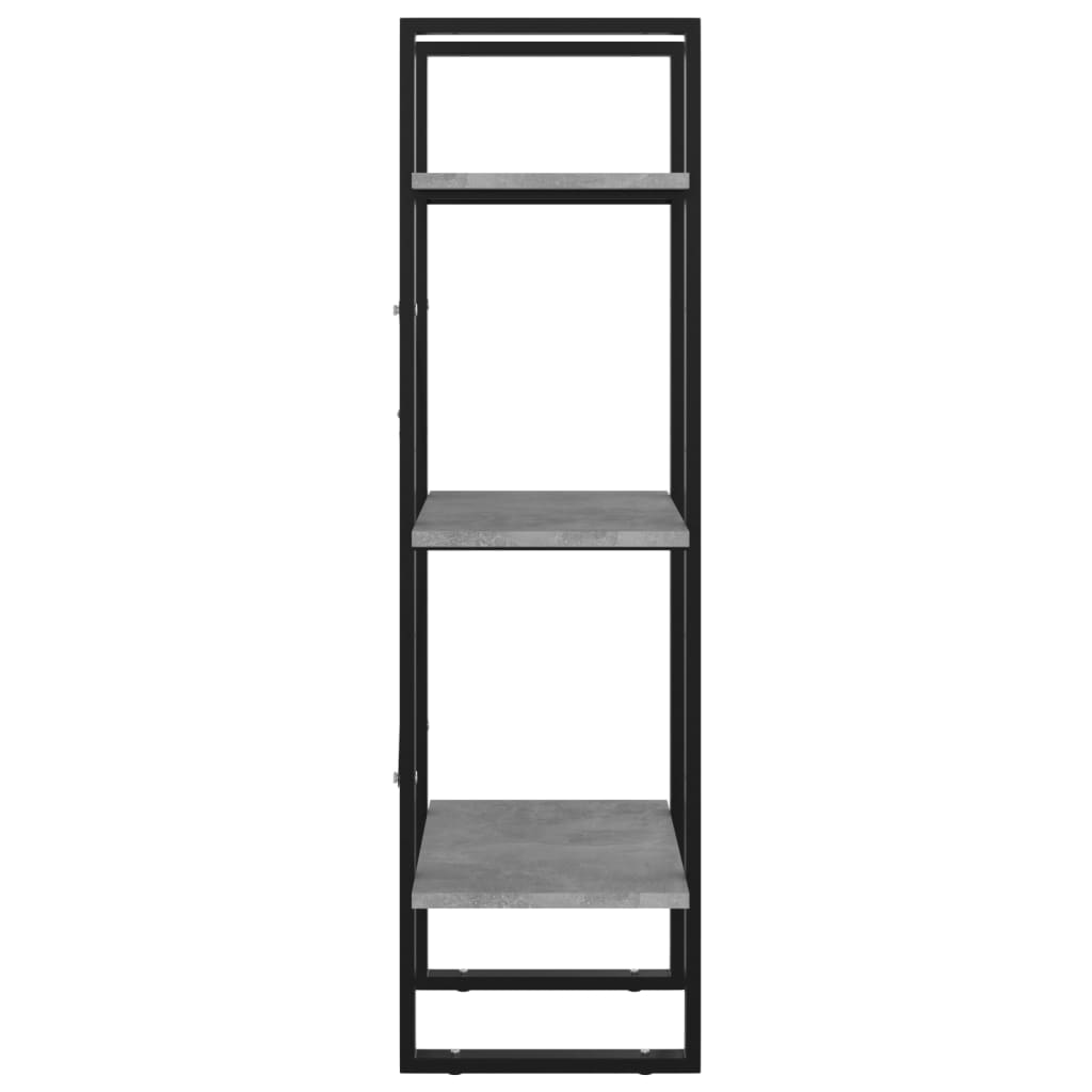 Bookcase 3 compartments concrete grey 40x30x105 cm wood material