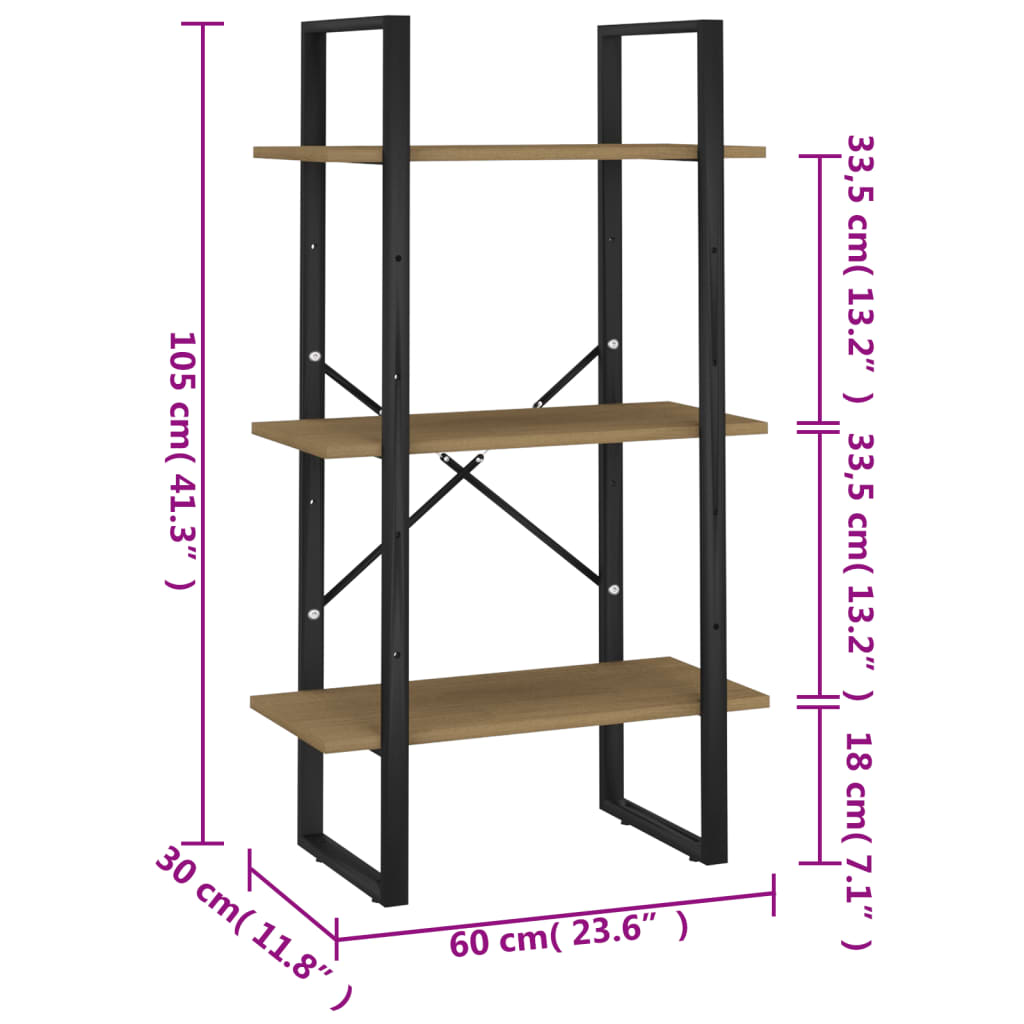 Standregal 60x30x105 cm Massivholz Kiefer