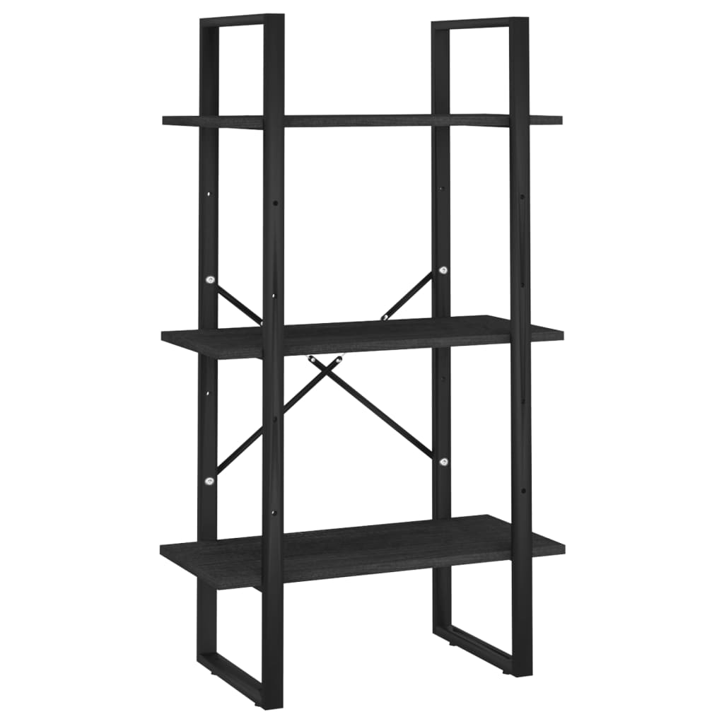 Standing Shelf Black 60x30x105 cm Solid Pine