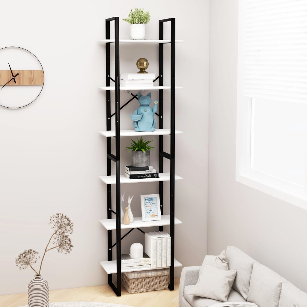 Storage Shelf White 60x30x210 cm Wood Material