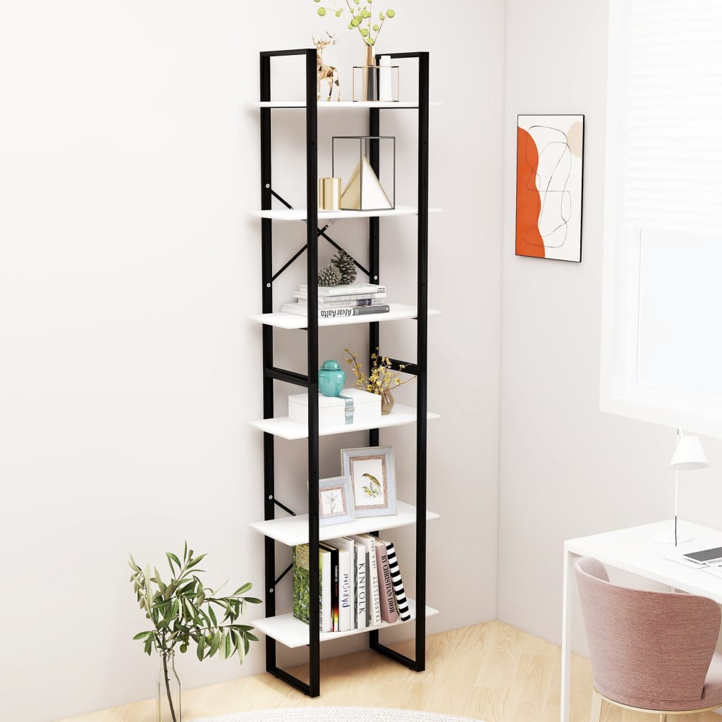 Storage Shelf White 60x30x210 cm Wood Material