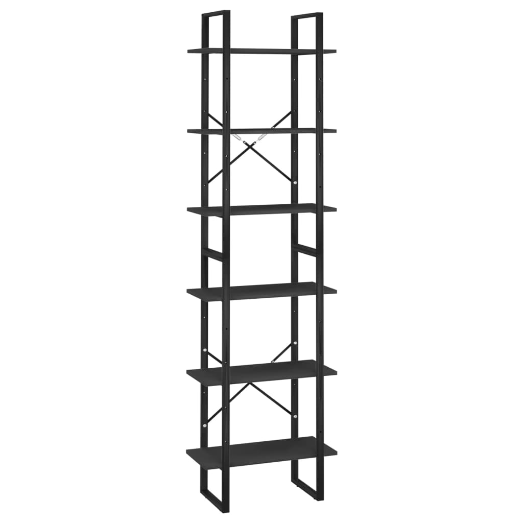 Storage Shelf Black 60x30x210 cm Wood Material