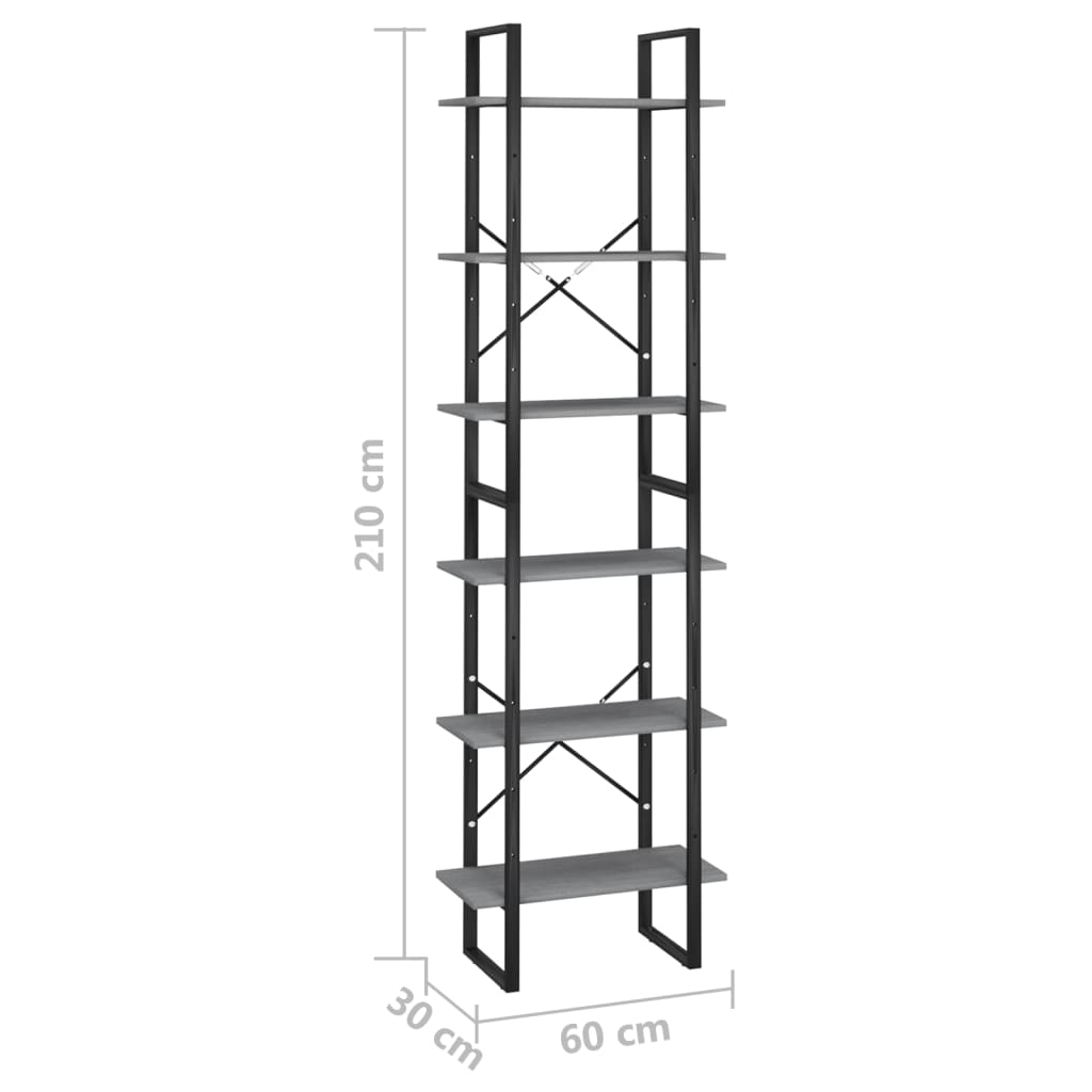 Storage Shelf Grey 60x30x210 cm Solid Pine Wood