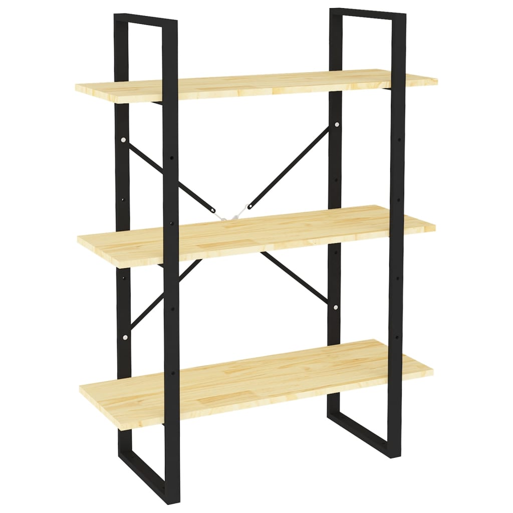 Bookcase 3 shelves 80x30x105 cm solid pine wood