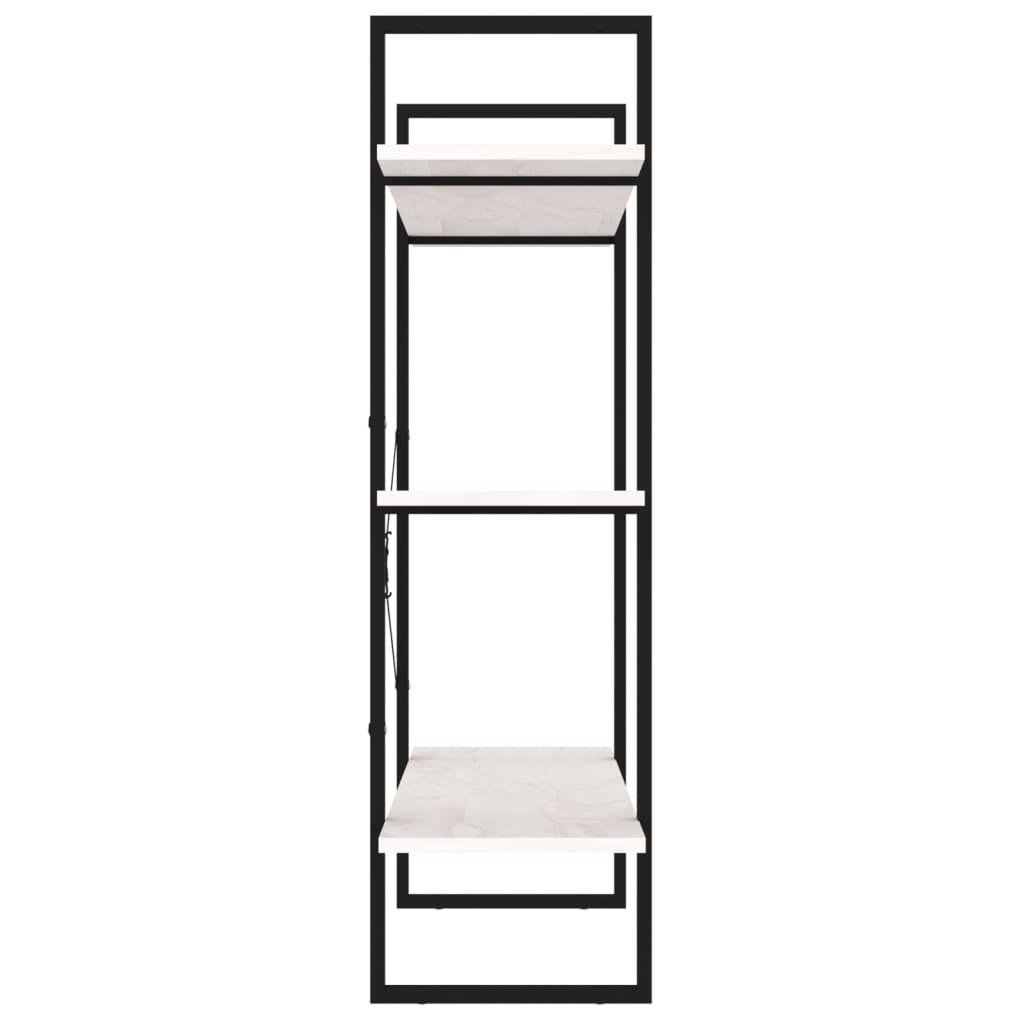 Bookcase 3 Shelves White 100x30x105 cm Solid Pine