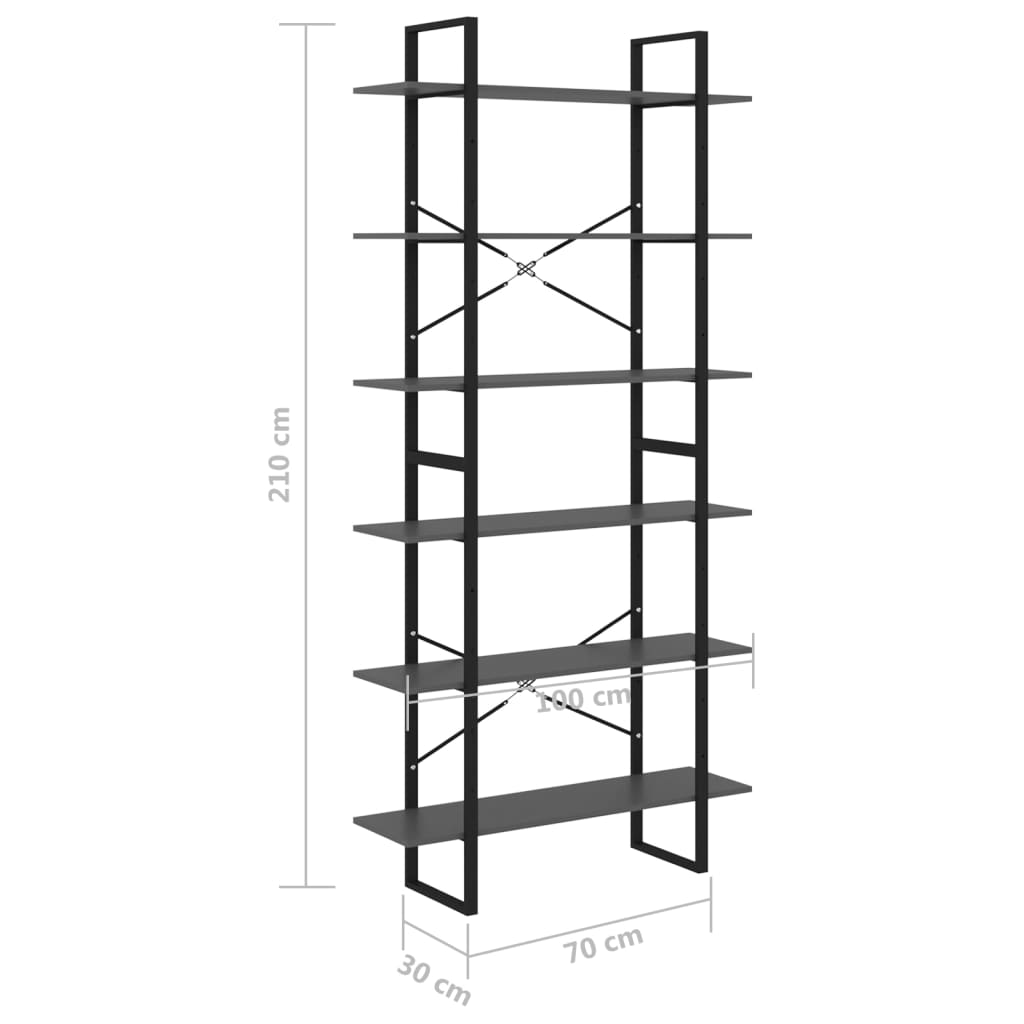 Hochschrank Grau 100x30x210 cm Holzwerkstoff