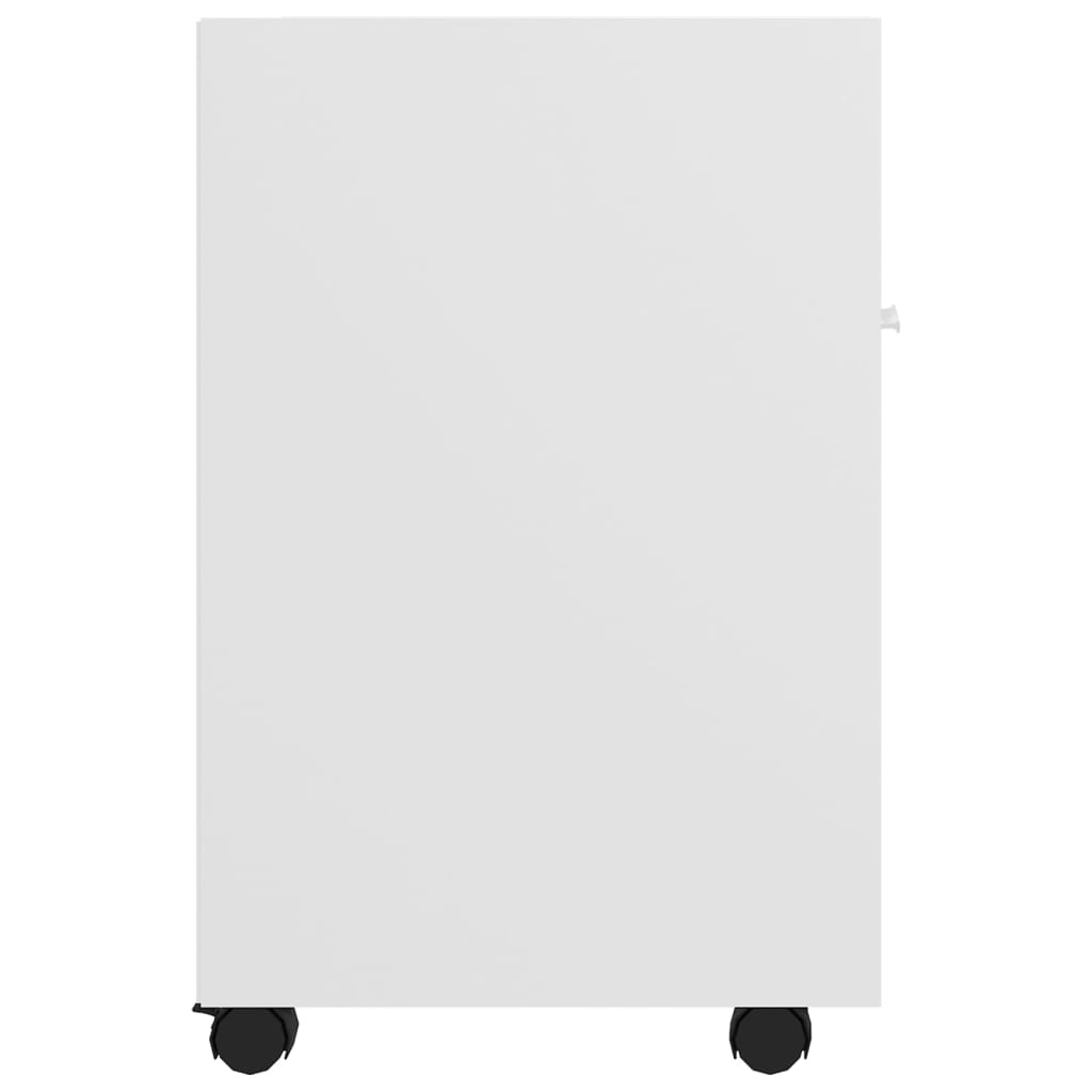 Side Cabinet with Wheels White 33x38x60 cm Wood Material