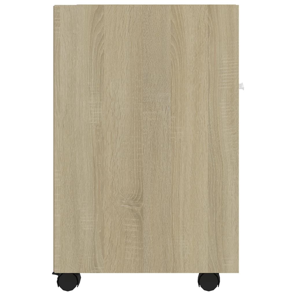 Side Cabinet with Wheels Sonoma Oak 33x38x60 cm