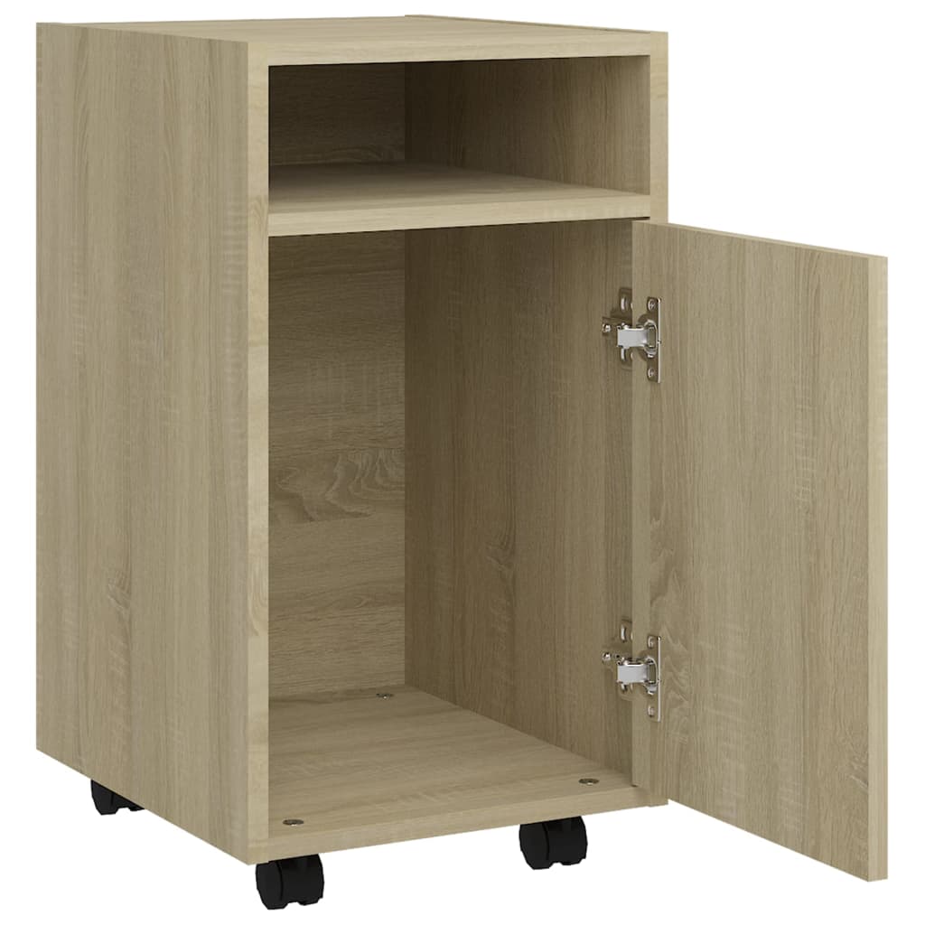 Side Cabinet with Wheels Sonoma Oak 33x38x60 cm