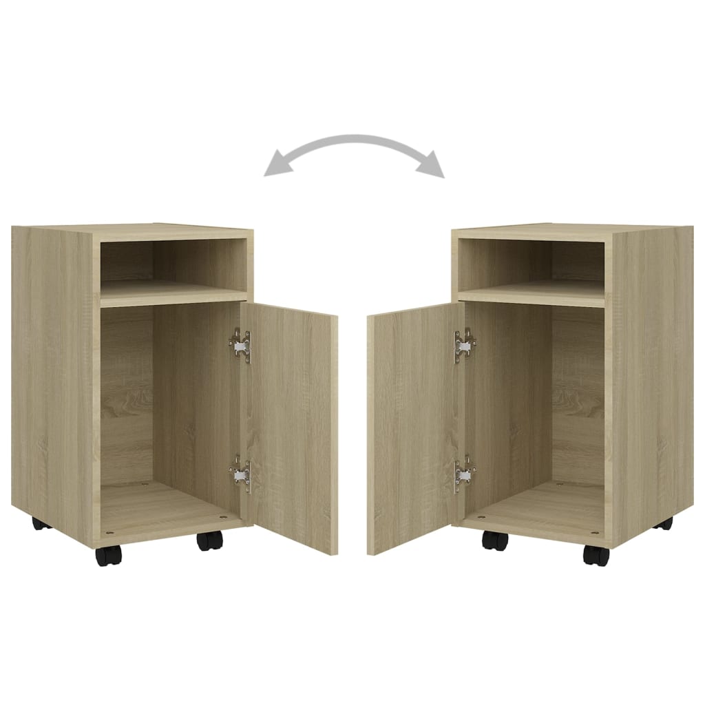 Beistellschrank mit Rollen Sonoma-Eiche 33x38x60 cm