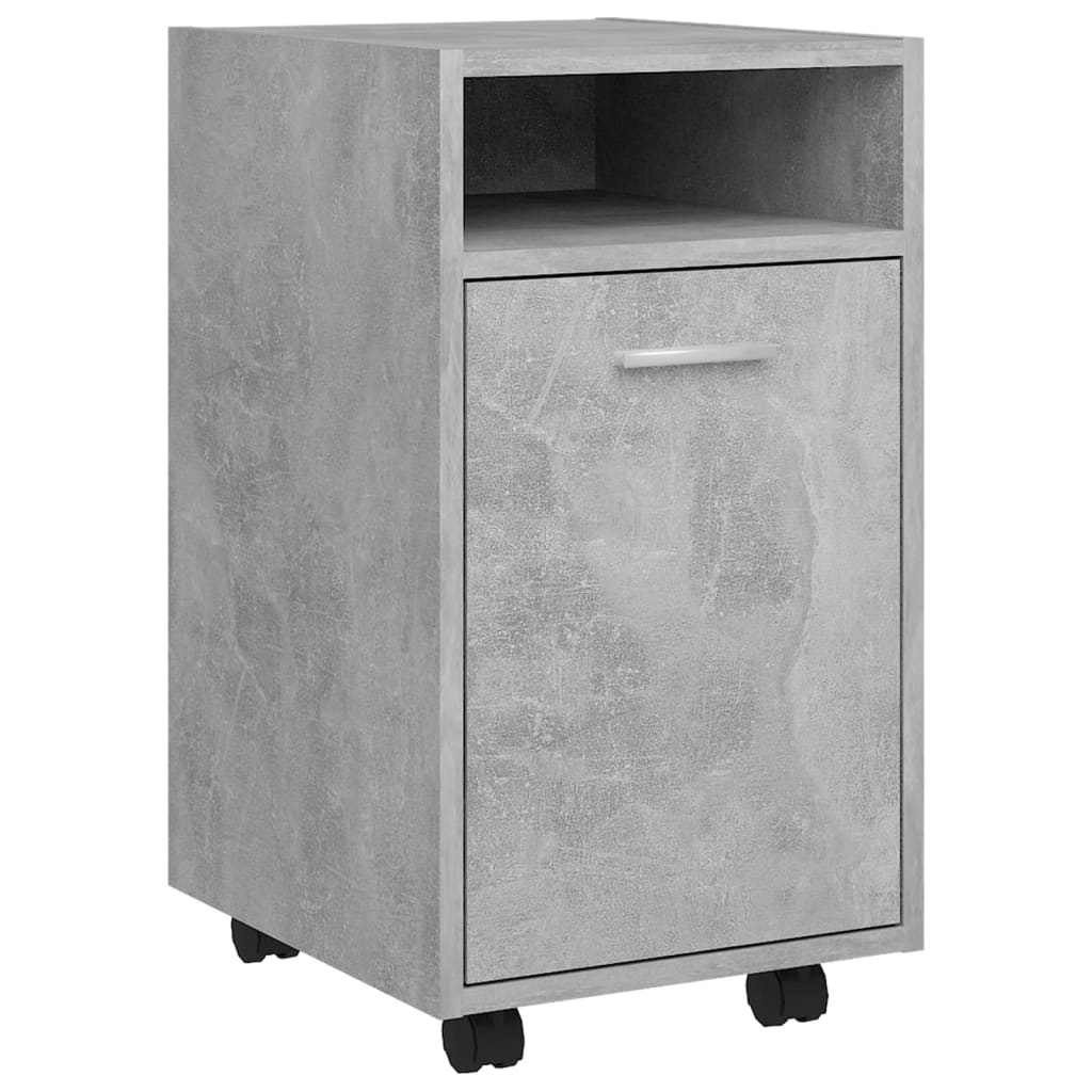 Beistellschrank mit Rollen Betongrau 33x38x60 cm Holzwerkstoff