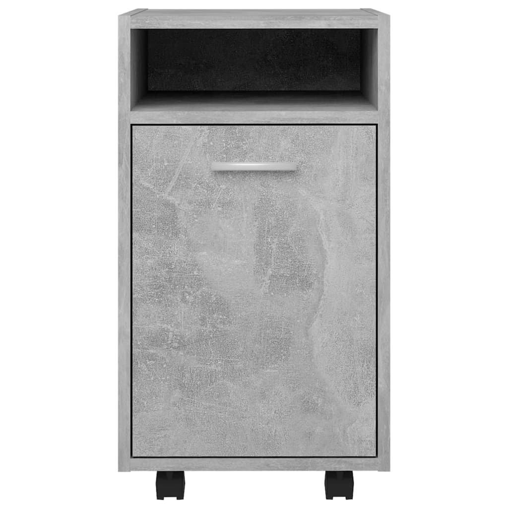 Side Cabinet with Wheels Concrete Grey 33x38x60 cm Wood Material