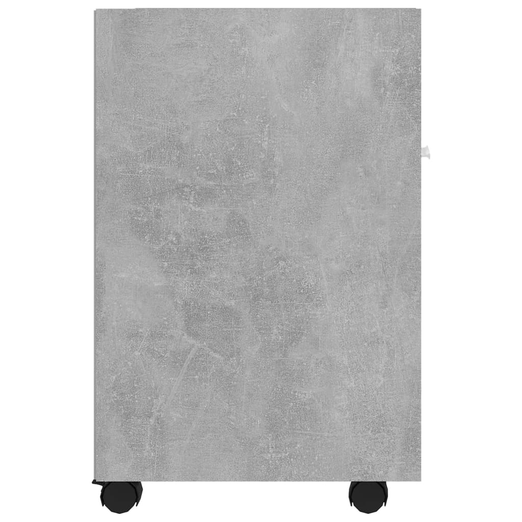 Side Cabinet with Wheels Concrete Grey 33x38x60 cm Wood Material