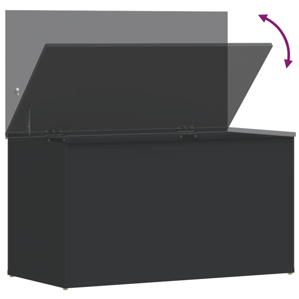 Storage Chest Black 84x42x46 cm Wood Material