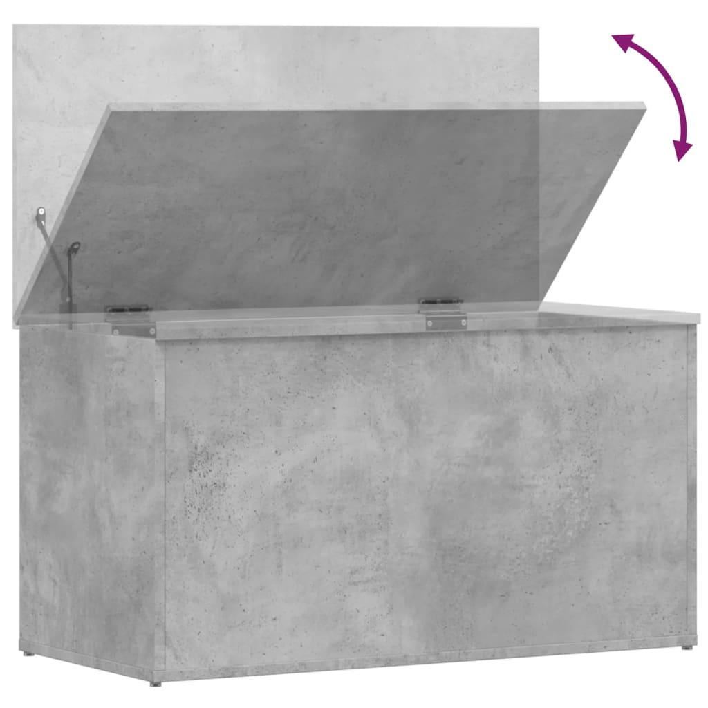 Storage chest concrete grey 84x42x46 cm wood material