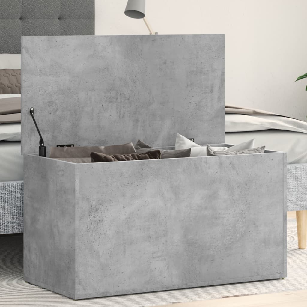 Storage chest concrete grey 84x42x46 cm wood material