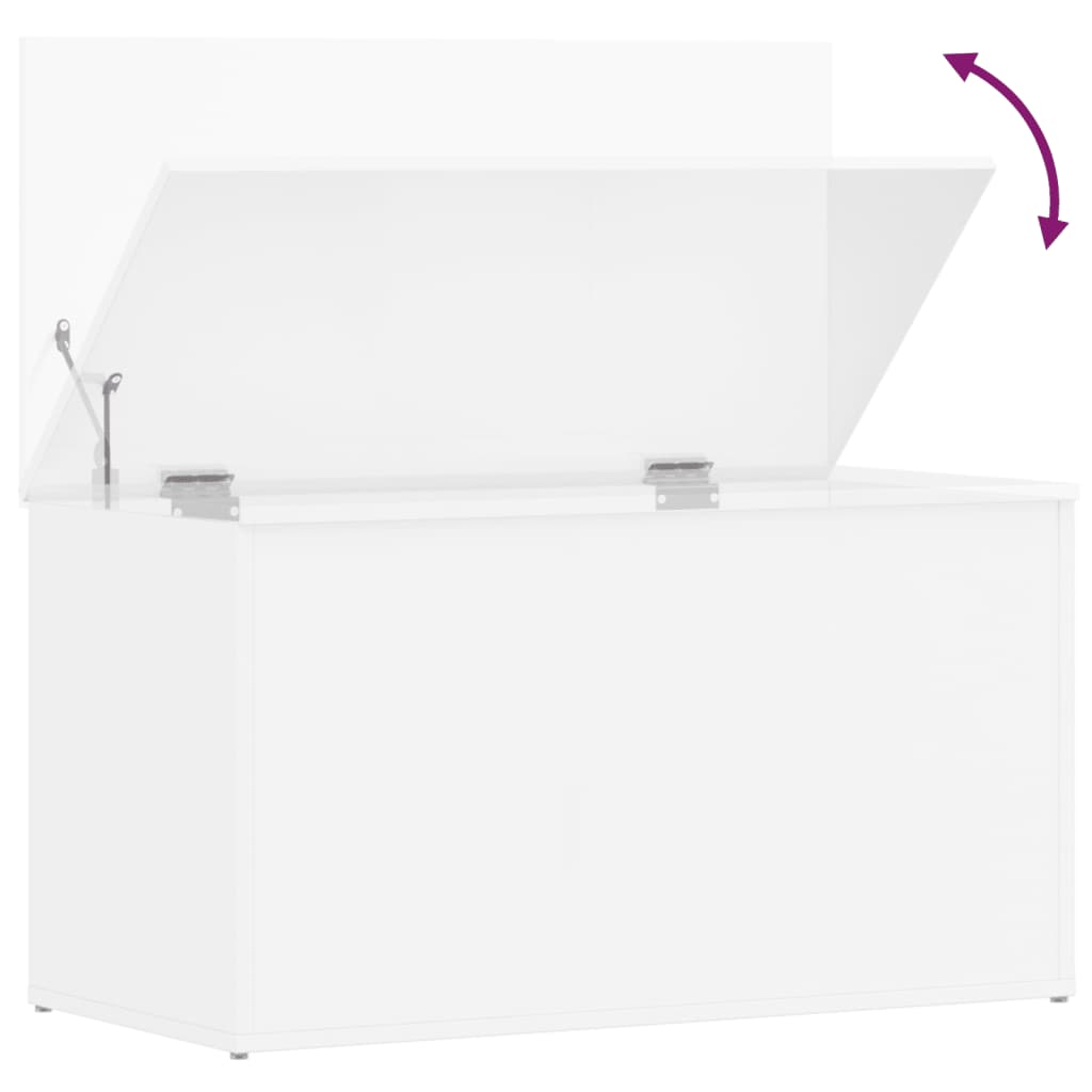 Storage chest high gloss white 84x42x46 cm wood material