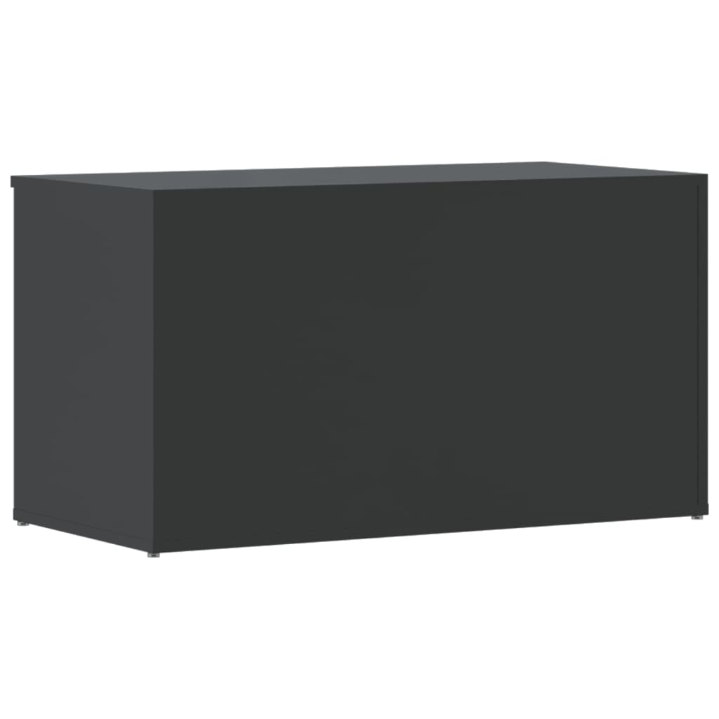 Storage Chest High Gloss Grey 84x42x46 cm Wood Material