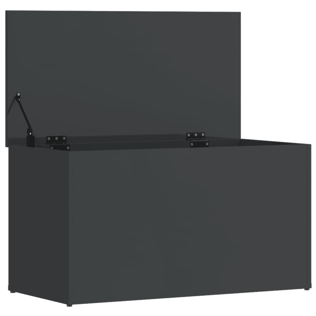 Storage Chest High Gloss Grey 84x42x46 cm Wood Material