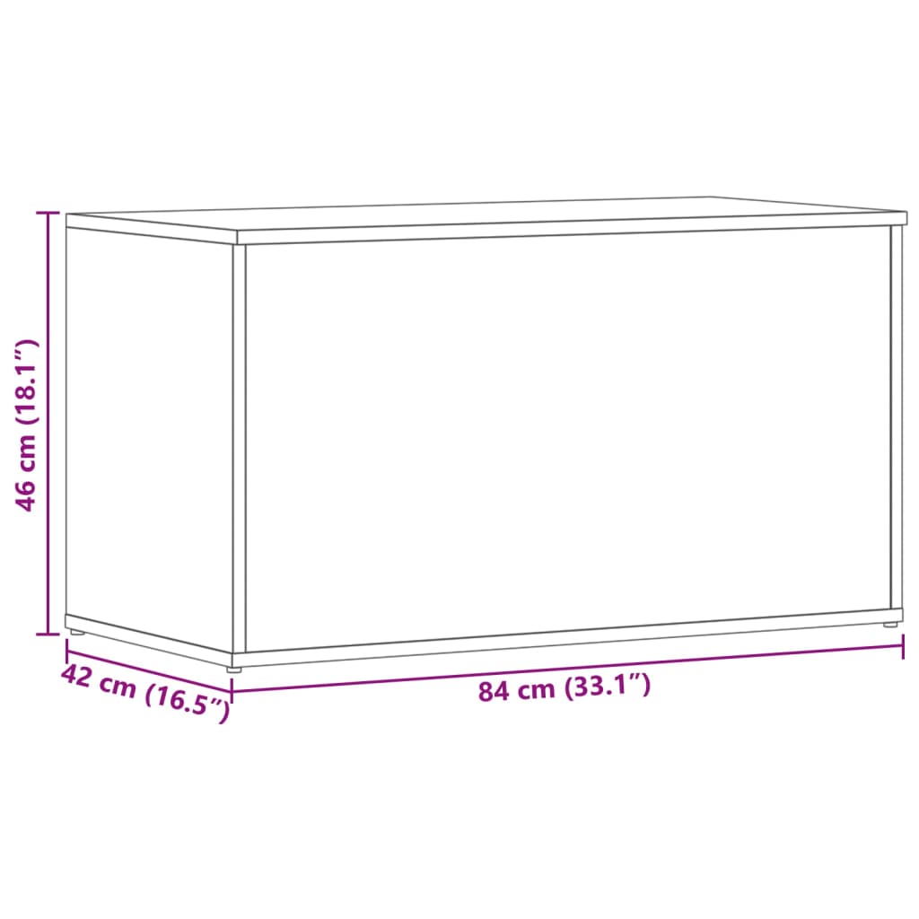 Aufbewahrungstruhe Hochglanz-Grau 84x42x46 cm Holzwerkstoff