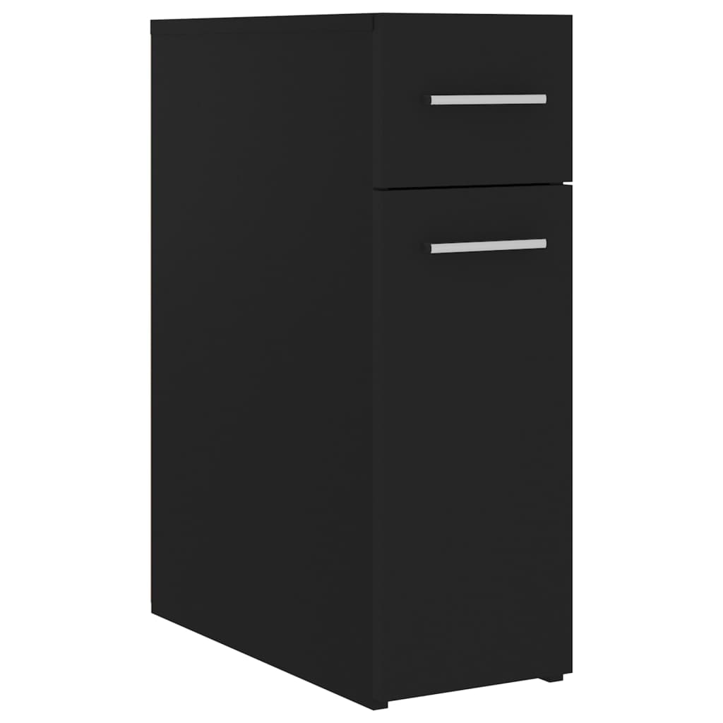 Apothecary Cabinet Black 20x45.5x60 cm Wood Material