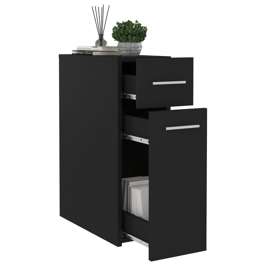 Apothecary Cabinet Black 20x45.5x60 cm Wood Material