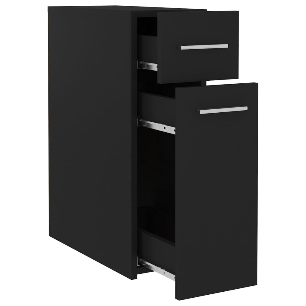 Apothecary Cabinet Black 20x45.5x60 cm Wood Material