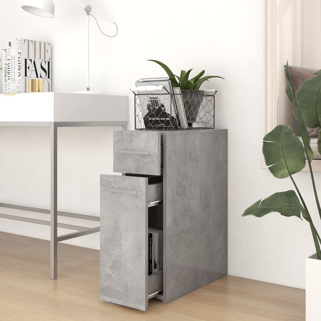 Apothecary Cabinet Concrete Grey 20x45.5x60 cm Wood Material