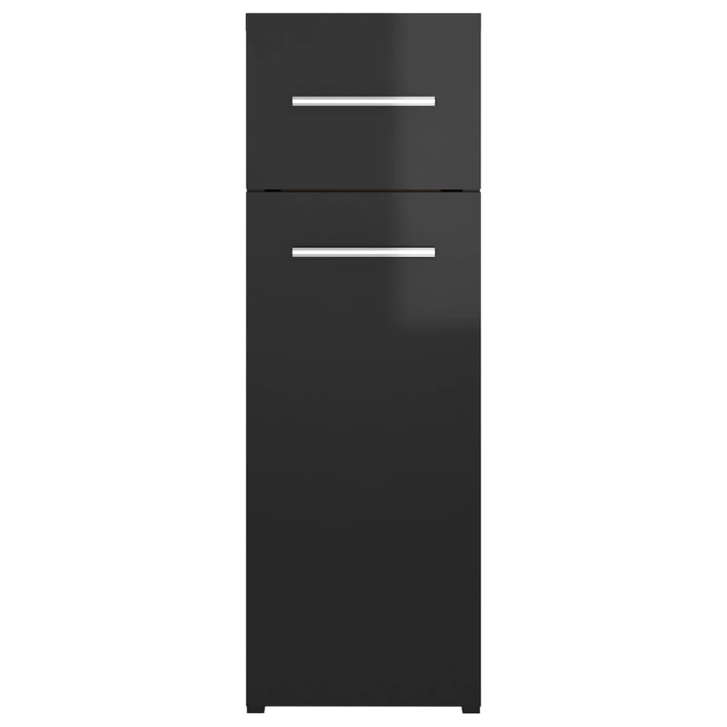 Apothecary Cabinet High Gloss Black 20x45.5x60 cm Wood Material