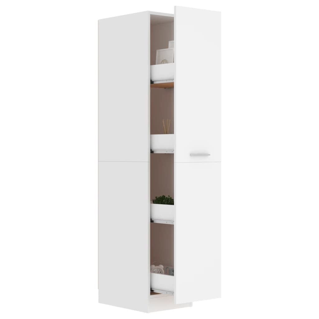 Apothecary Cabinet White 30x42.5x150 cm Wood Material