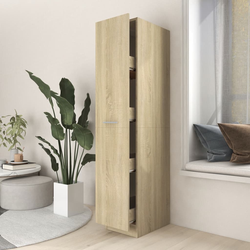 Apothecary Cabinet Sonoma Oak 30x42.5x150 cm Wood Material