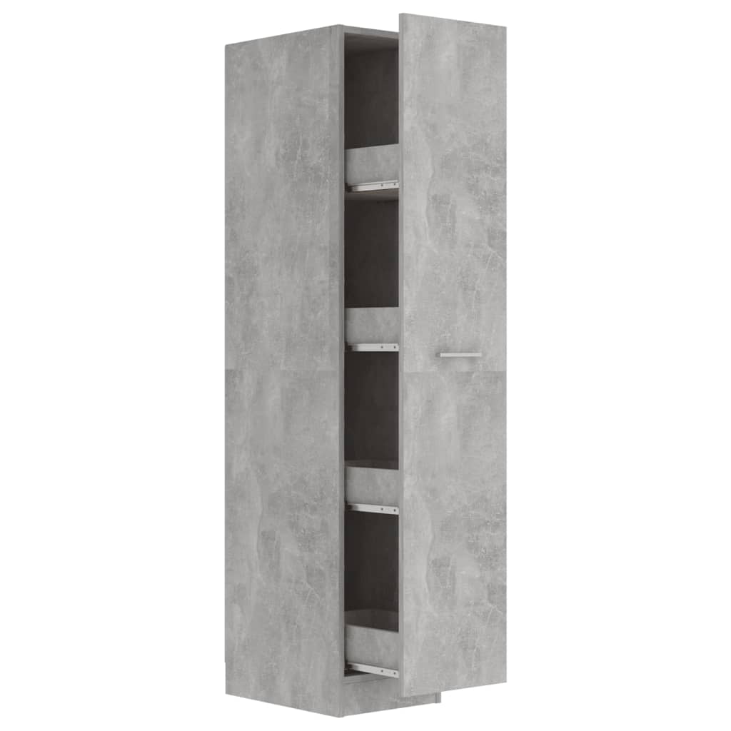 Apothecary Cabinet Concrete Grey 30x42.5x150 cm Wood Material