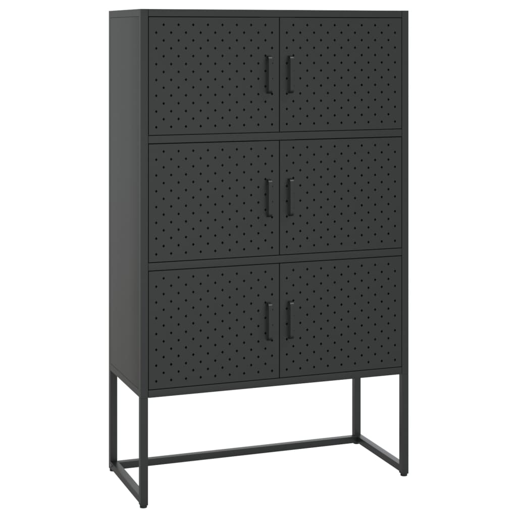 Highboard Schwarz 80x35x135 cm Stahl