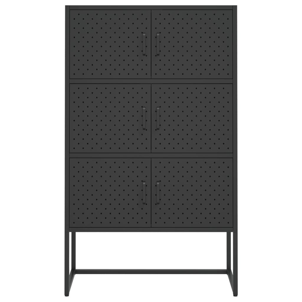 Highboard Schwarz 80x35x135 cm Stahl