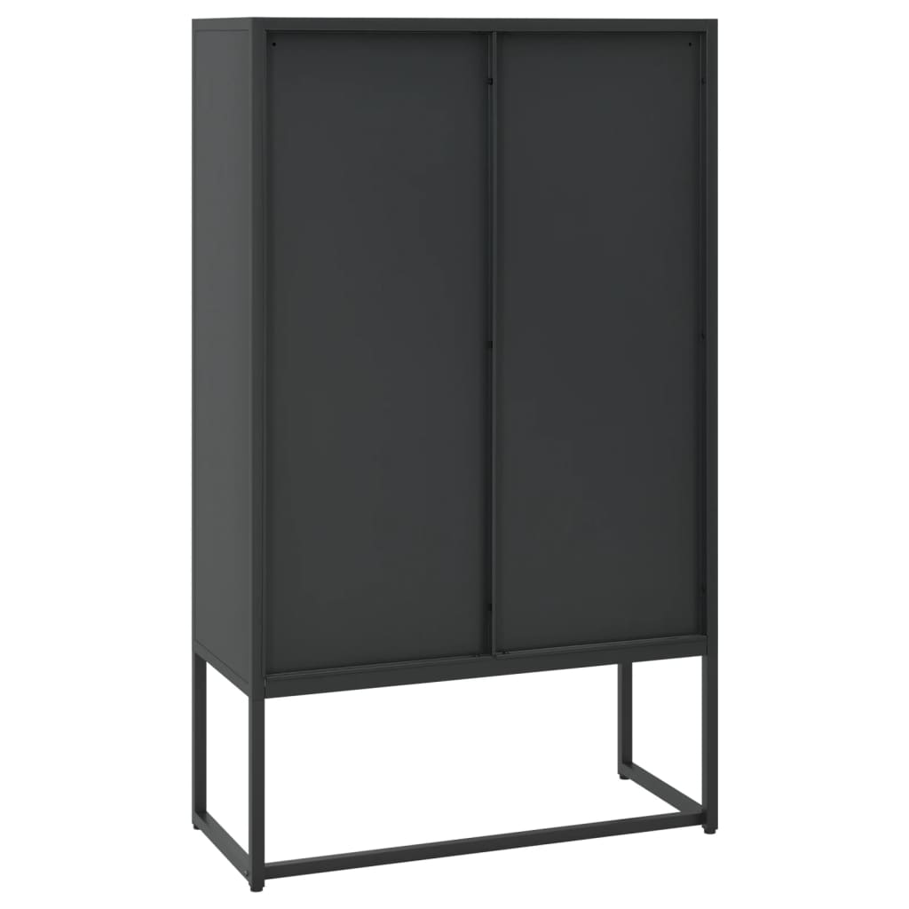 Highboard Schwarz 80x35x135 cm Stahl