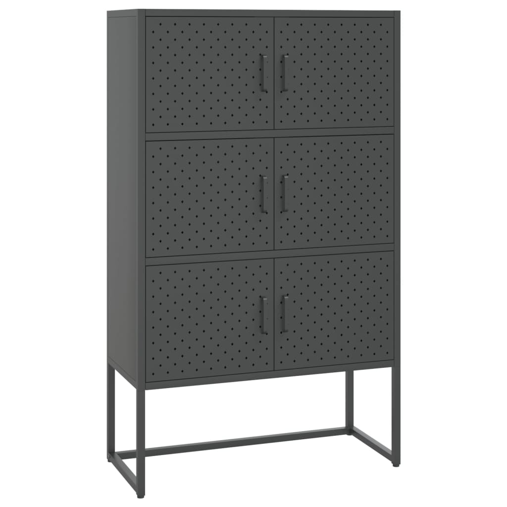 Highboard Anthrazit 80x35x135 cm Stahl